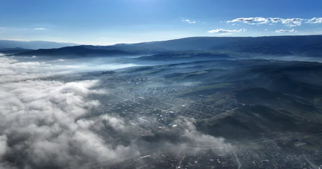 Tokat ta sis bulutu havadan görüntülendi Tokat Haberleri