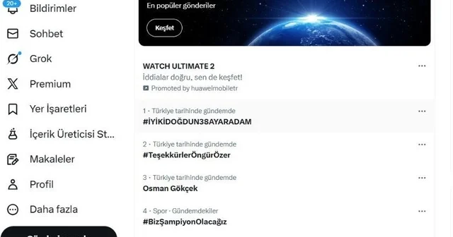 Baki Ersoy un paylaştığı #İyiKiDoğdun38AyarAdam etiketi X gündeminde 1. sırada yer aldı Kayseri Haberleri