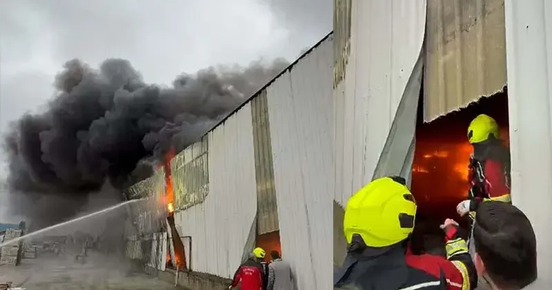 Balıkesir de depoda yangın