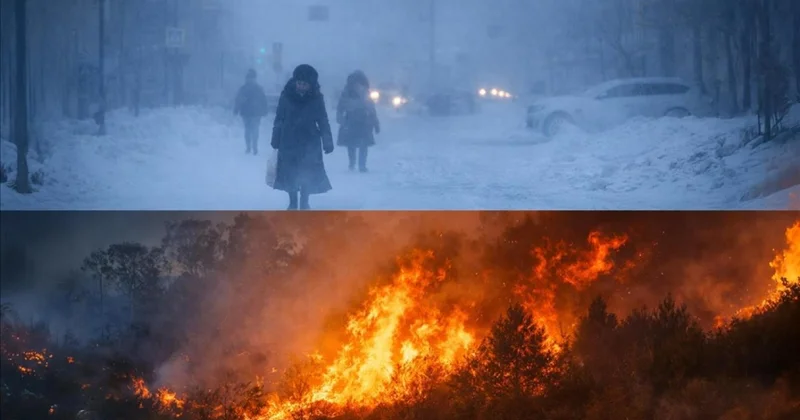 Kuzey yarım kürede soğuk hava koşulları etkili olurken güney yangınlarla boğuşuyor