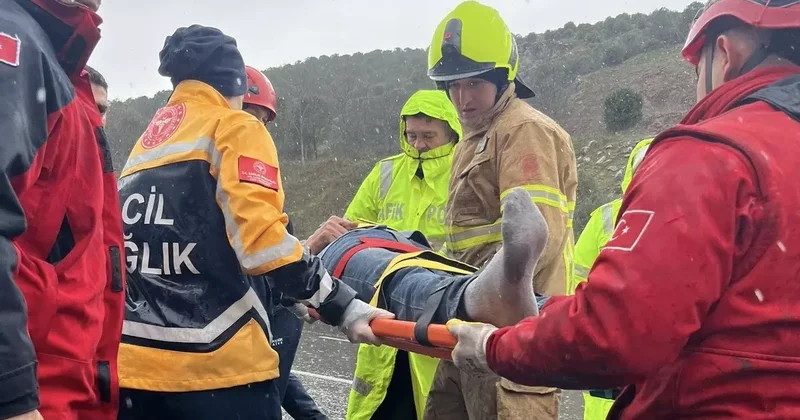 Balıkesir Bursa kara yolunda korkutan kaza: 1 yaralı