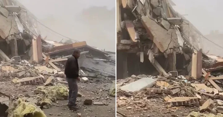 Küçükçekmece de panik anları: Kontrollü yıkılan bina, yanındaki başka binaya devrildi