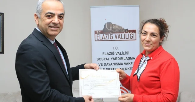 Elazığ aile destek merkezi kursiyerlerine sertifika Elazığ Haberleri
