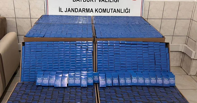 Bayburt ta 2 bin paket doldurulmuş makaron ele geçirildi Bayburt Haberleri