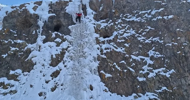Diyadin Kanyonu nda buz tırmanışı heyecanı Ağrı Haberleri