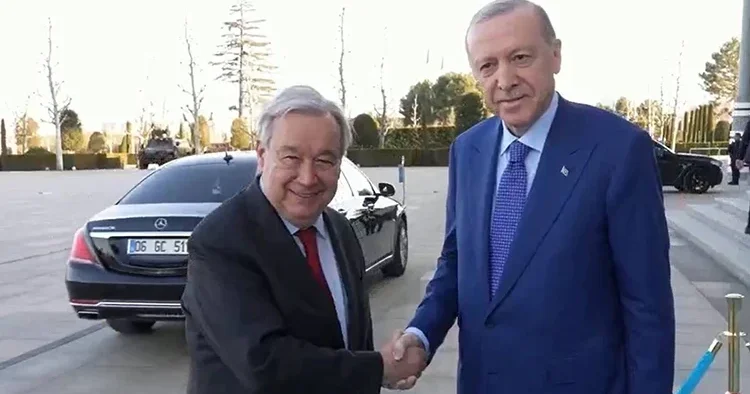 Cumhurbaşkanı Erdoğan, Beştepe de Guterres i karşıladı