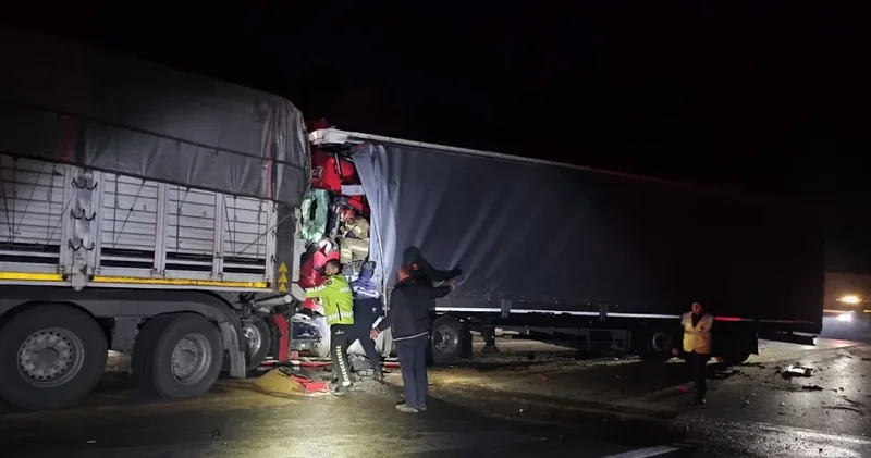 TIR şoförü kabinde sıkışarak can verdi