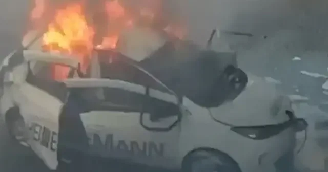 Almanya’da korku dolu anlar: Şarj edilen elektrikli otomobil bomba gibi patladı VİDEO İZLE