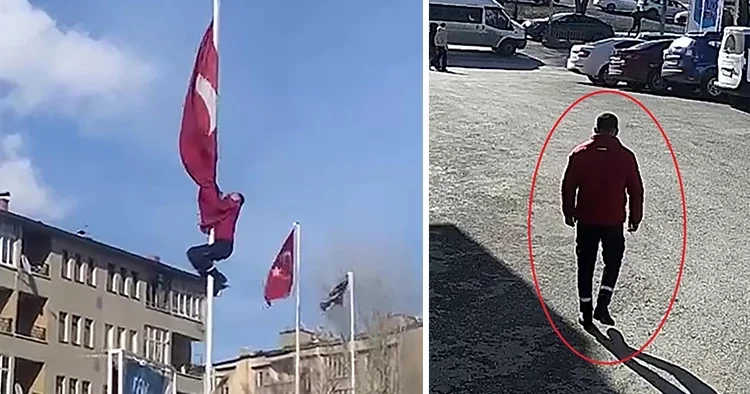 Erzurum da dikkat çeken anlar: 26 yaşındaki genç o an gereğini yaptı Bu bir vatan meselesi