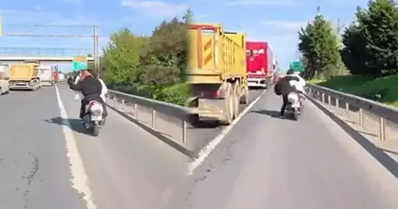 Ataşehir de motosikletli arkada oturan kadının saçını çekti; dengesini kaybedip ölümden döndü