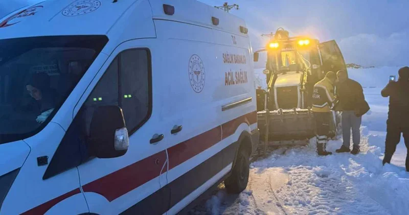 Hasta almaya giden ambulans kara saplandı