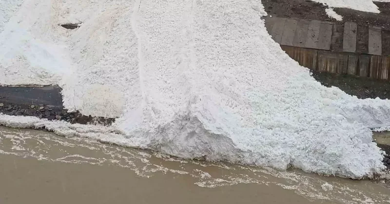 Hakkari’de çığ Zap Suyu’nun önünü kesti