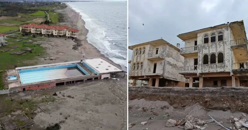 Karasu’da deniz 100 metre ilerledi: Villalar çöktü Sakarya Haberleri