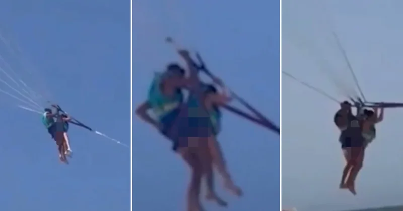 Gökyüzünde skandal! Yamaç paraşütü yapan turist neye uğradığını şaşırdı Sözcü Gazetesi