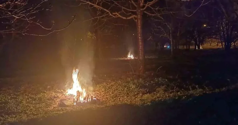 Erzincan’da don nöbeti: Üreticiler sabaha kadar ateş yaktı