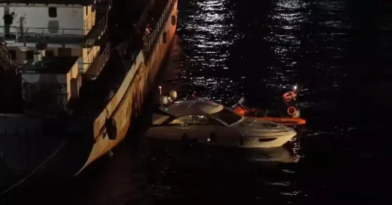Üsküdar da gemiye çarpan tekne battı!