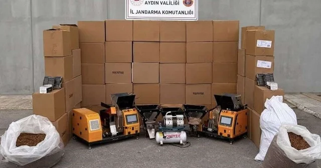 Efeler de kaçak sigara imalathanesine baskın Aydın Haberleri
