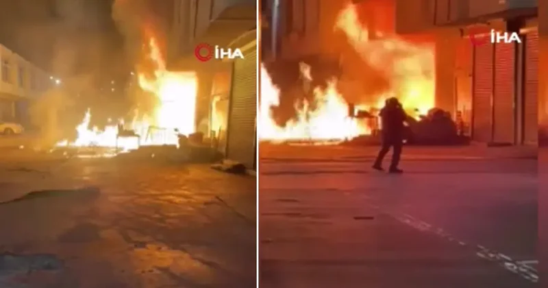 Başakşehir de korkutan yangın: İş yeri alevlere teslim oldu