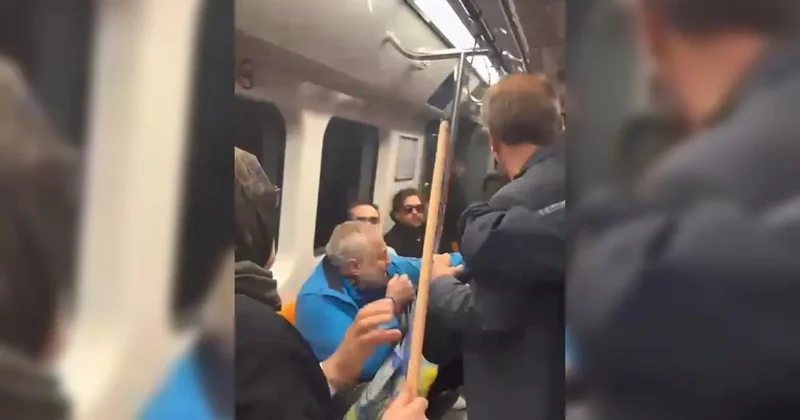 Oklavayla müdahale etti! İstanbul da metroda kavga: 2 kişi yakalandı
