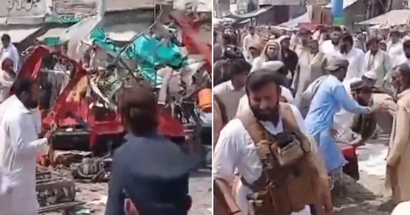 Pakistan da pazar yerinde meydana gelen patlamada 2 si polis 9 kişi öldü