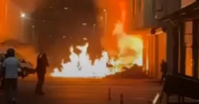 Başakşehir’de parfüm imalatı tesisinde çıkan yangın VİDEO İZLE