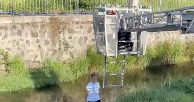 Oltasını almak isterken derede mahsur kalan çocuğu itfaiye ekibi kurtardı Giresun Haberleri