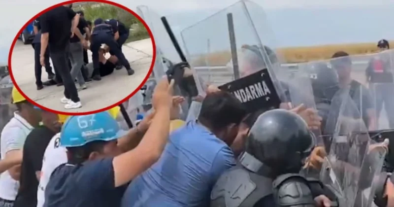 Edirne de Erdoğan a seslerini duyurmak isteyen madencilere yerlerde sürüklediler Sözcü Gazetesi