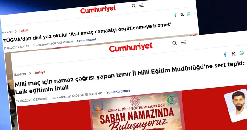 TÜGVA nın Yaz Okulu ve MEB in Milli maç duası Cumhuriyet gazetesini rahatsız etti