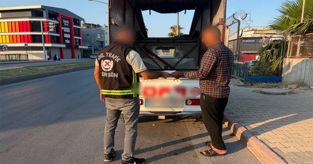 Sosyal medyadaki görüntüler ihbar oldu, kamyonet sürücüsüne ceza kesildi Mersin Haberleri Habertürk Yerel Haberler