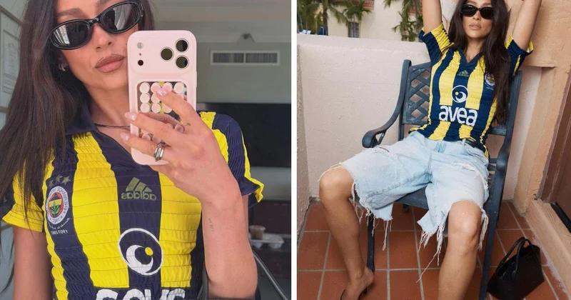 Dünyaca ünlü oyuncu Shay Mitchell, Fenerbahçe formalı pozlarıyla büyüledi