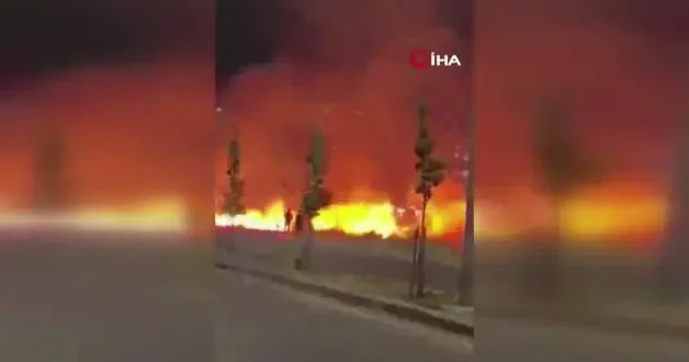 Diyarbakır’da geceyi gündüze çeviren yangın