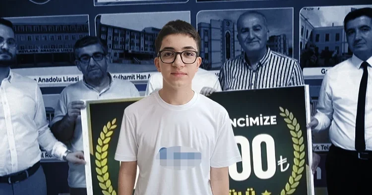 LGS de Türkiye birincisi olan Muhammed e para ödülü... Yaşadığı şehrin gururu oldu