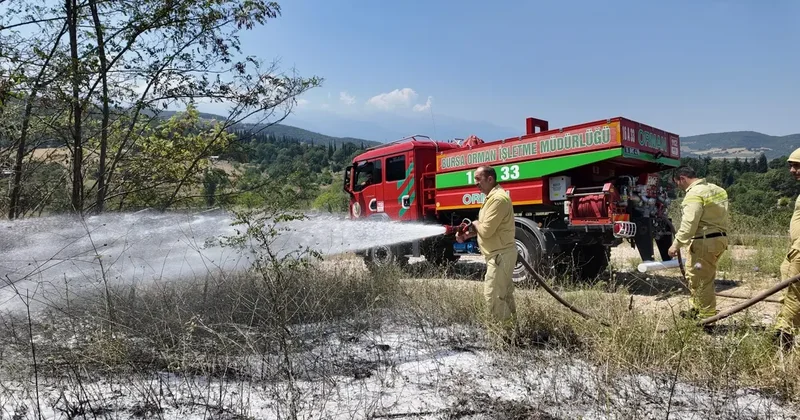 Bursa da çıkan orman yangını büyümeden söndürüldü