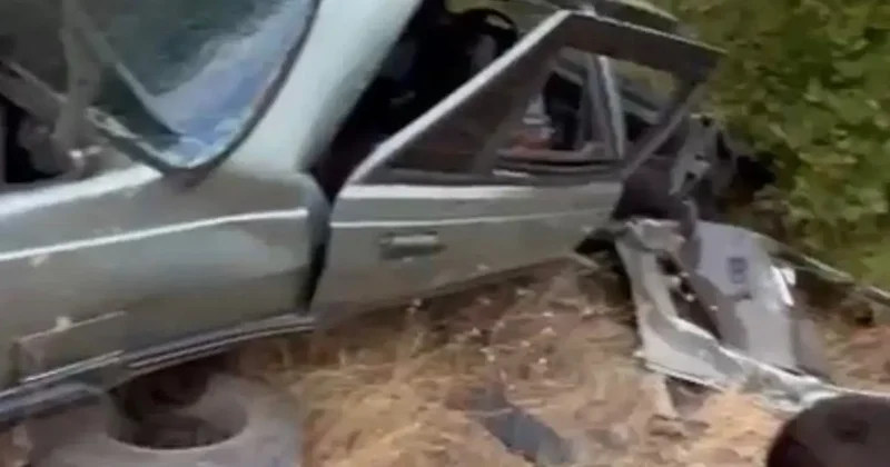 Uçuruma yuvarlanan otomobilin sürücüsü yaralandı