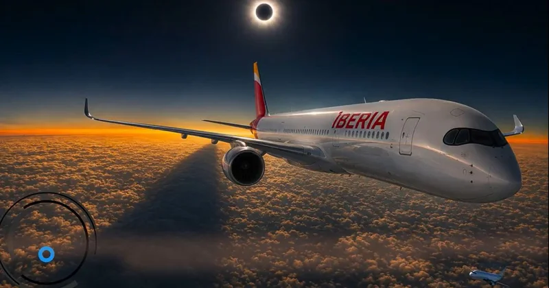 Güneş tutulması için özel uçuş: 10 bin metreden canlı yayınlandı