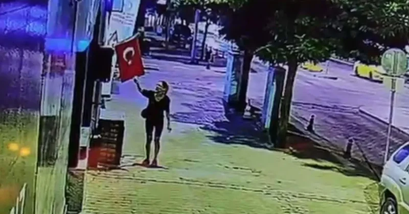 Türk Bayrağına küstah saldırı! Gözaltına alındı