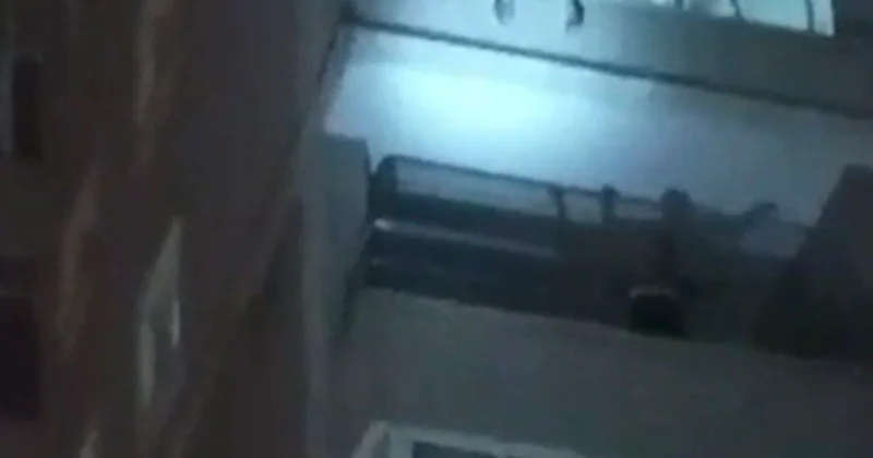 Metrelerce yükseklikte ölümle dans! Yürekler ağza geldi