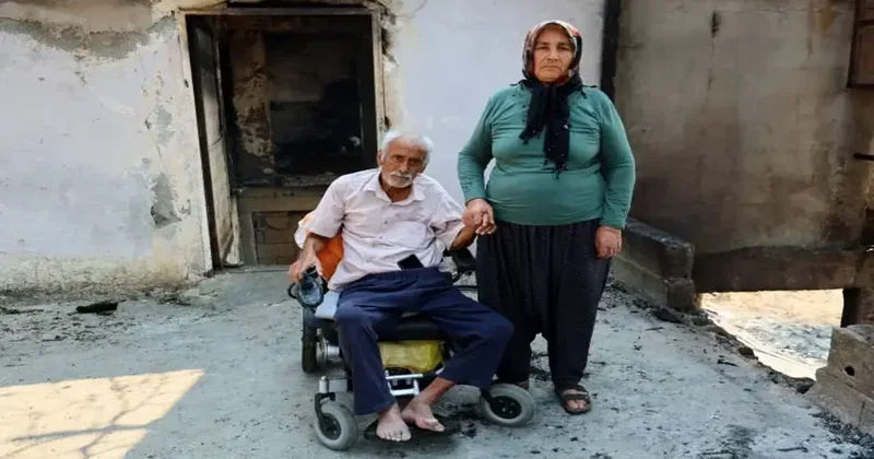 Aladağ’da evleri küle dönen yaşlı çiftin feryadı: Ana yurdum burası, dayanamıyorum