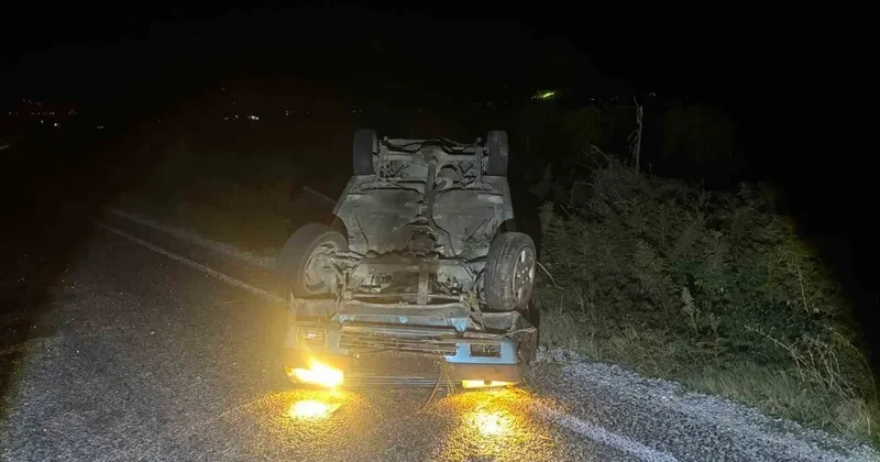 Takla atan otomobilden burnu bile kanamadan çıktı