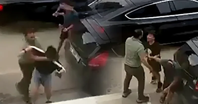 Yer: Adana! Eşini sokak ortasında darbetti; çocukları annelerini korumak için araya girdi