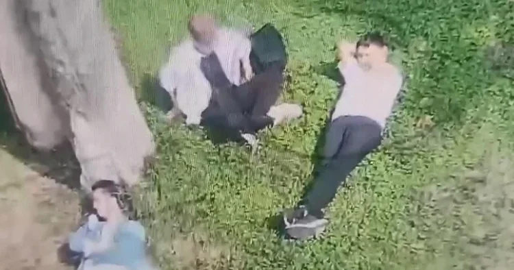 Yılan gibi sürünerek parkta uyuyan kişinin cep telefonunu çaldı!