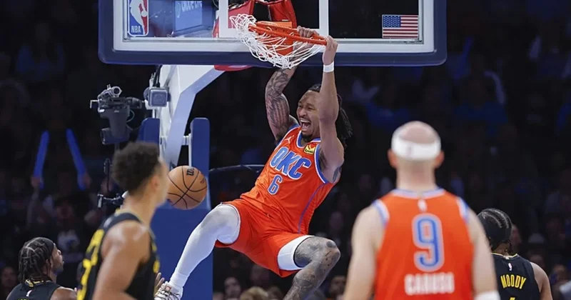 NBA de Thunder, sahasında Warriors a karşı zorlanmadı