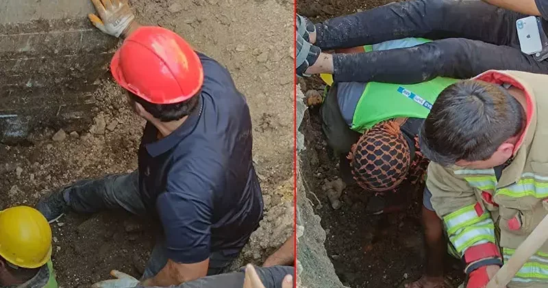 Hatay’da inşaat alanında göçük: 1 yaralı