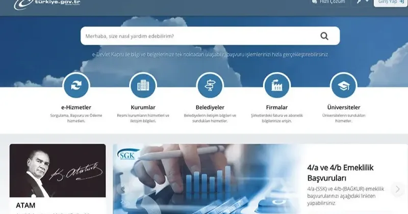 E DEVLET GİRİŞ TOKİ başvurusu emekli maaşı, vergi borcu sorgulama, SGK primi, araç tescil işlemleri ekranı Son Dakika Haberleri