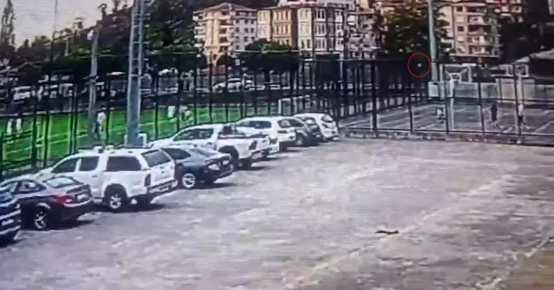 Rize’de bir futbolcu gol atmak isterken yanlışlıkla basket attı