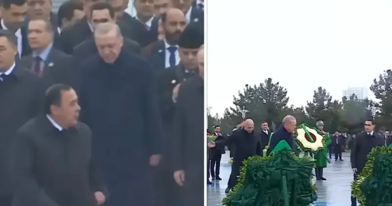 Cumhurbaşkanı Erdoğan Türkmenistan da: Tarafsızlık Anıtı na çelenk koyma törenine katıldı Politika Haberleri