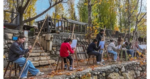 Çermik te öğrenciler tarihi ve doğayı tuvale taşıyor Diyarbakır Haberleri