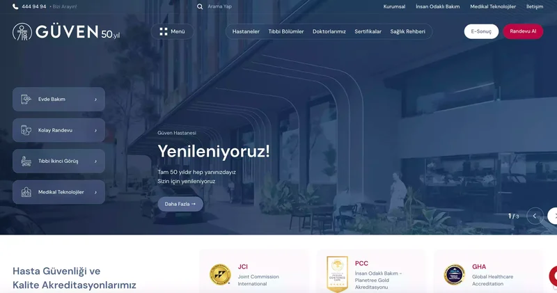 Güven Hastanesi, sağlık kategorisinde iki ayrı ödüle layık görüldü