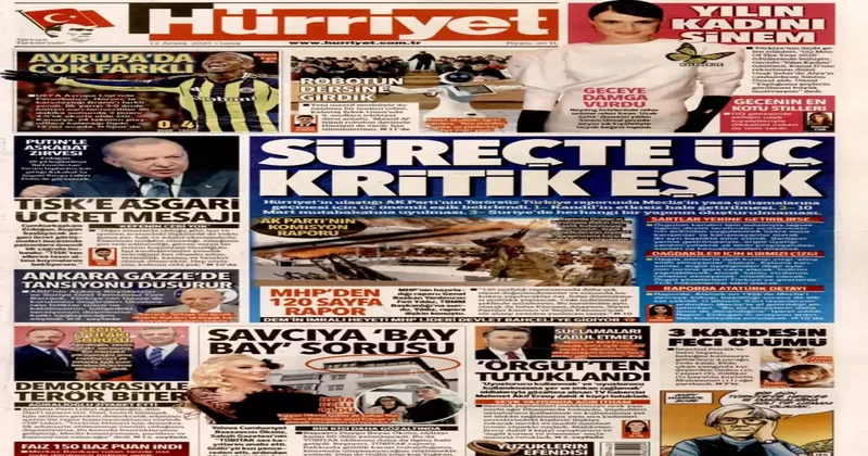 Süreçte üç kritik eşik 12 Aralık günün gazete manşetleri