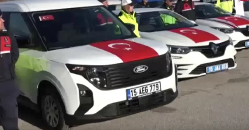 Burdur da jandarma ve emniyet teşkilatına 56 yeni araç